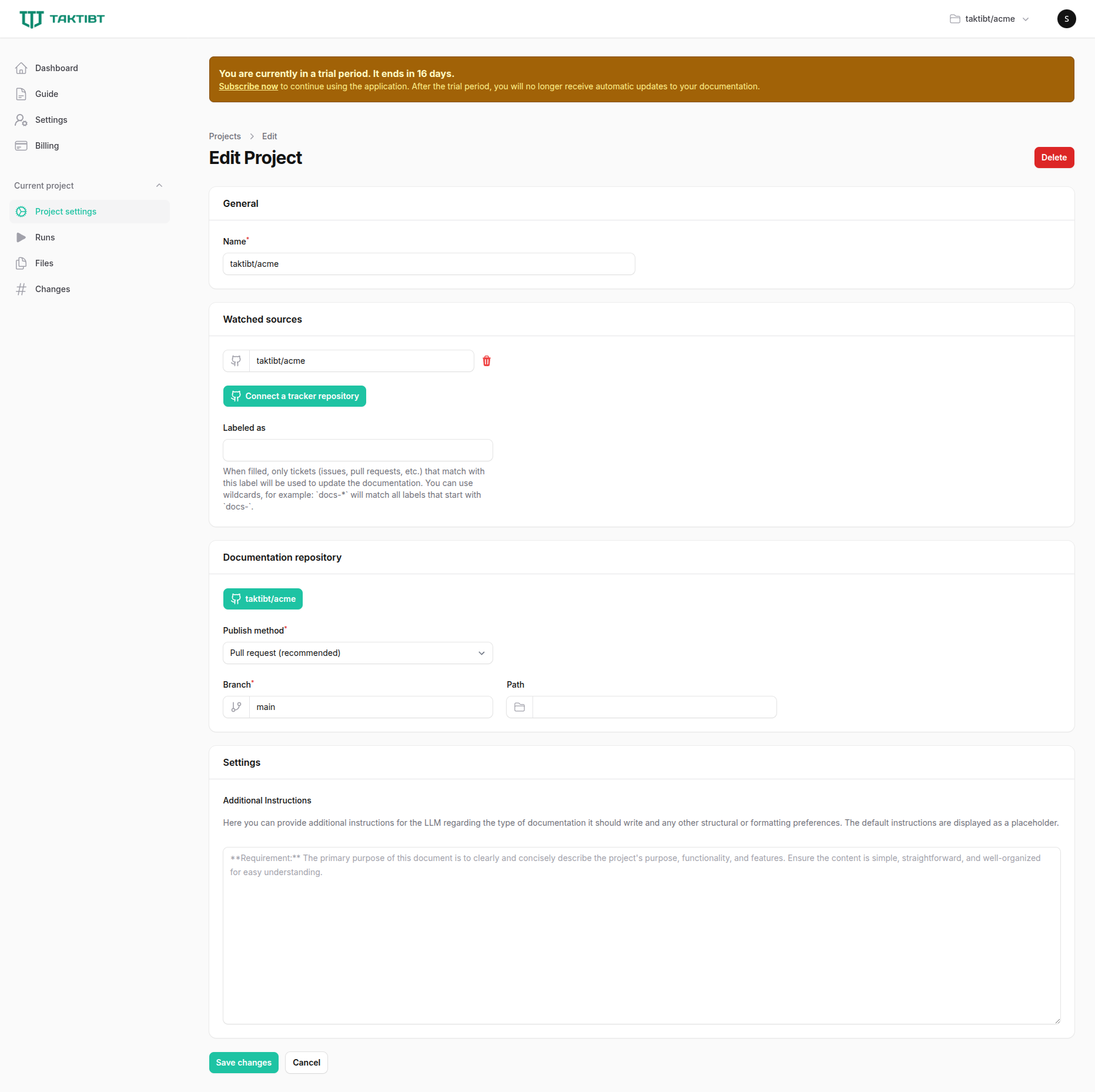 Project Configuration