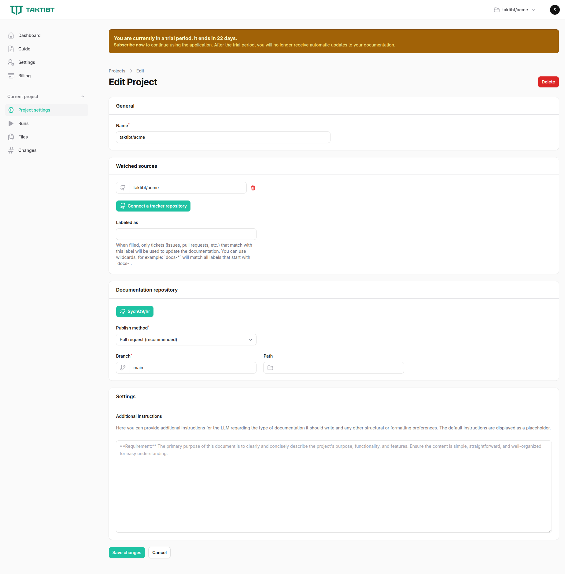Project Configuration